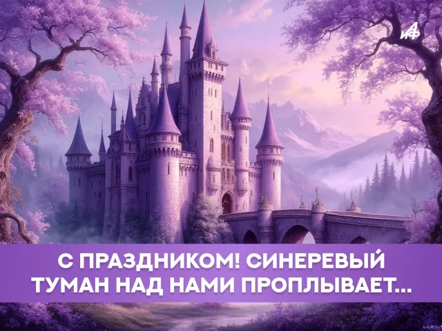 Майская сирень и красивые цветы на открытке