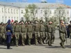 На Советской площади выступали военные.