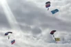 Парашютисты развернули Знамя Победы, флаги России, Пензенской области, Федерации АОН РФ и ДОСААФ России. 