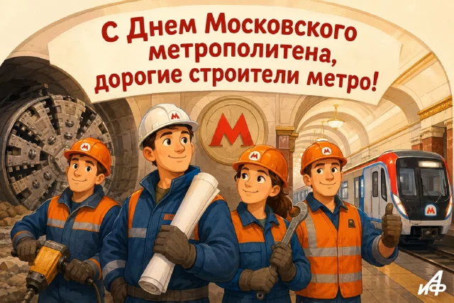 Красивое поздравление ко Дню метро Москвы в открытке