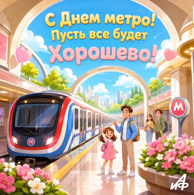 Открытка с Днем Московского метро Хорошево