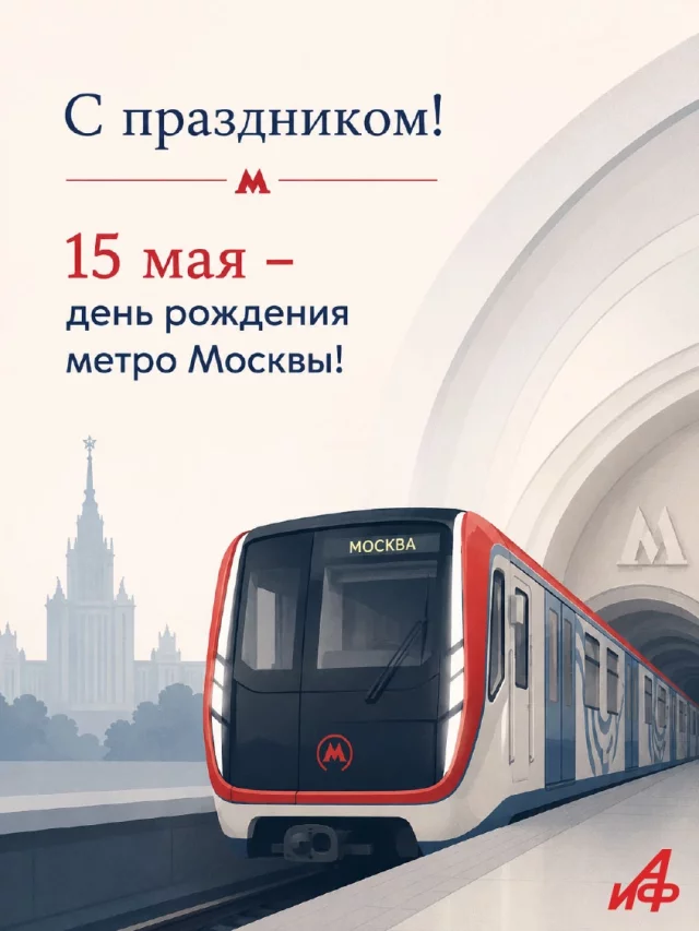 Красивое поздравление ко Дню метро Москвы в открытке