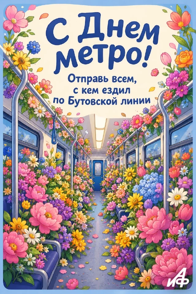 картинка ко Дню Московского метрополитена Бутовская линия