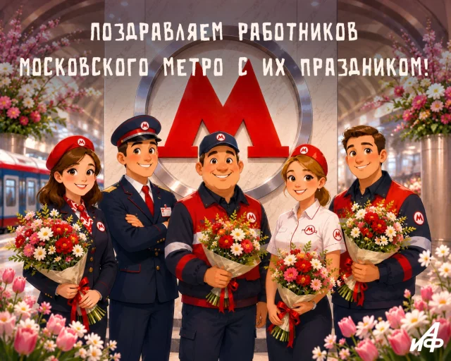 Открытка с Днем Московского метро для соцсетей