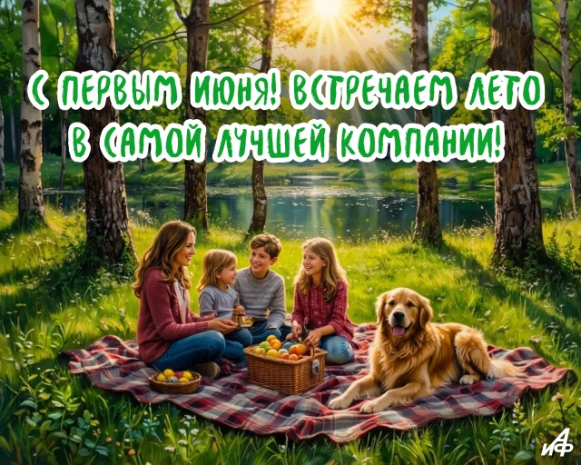 красивая открытка для друзей и коллег с первым днем лета