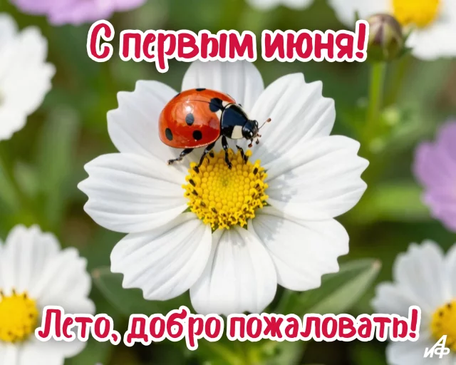 красивая открытка для соцсетей с первым днем лета