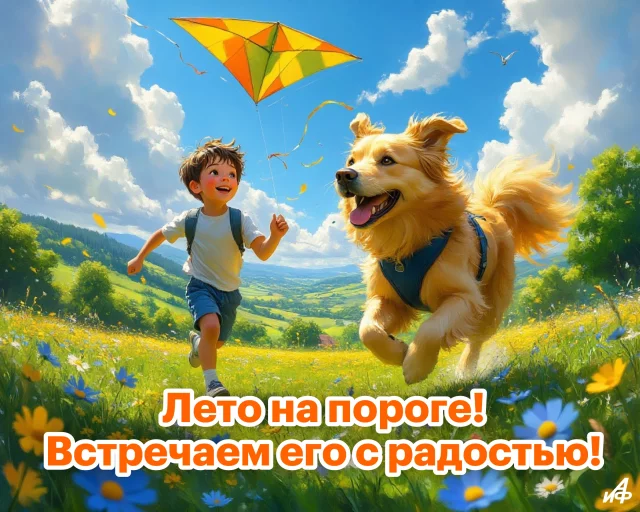красивая открытка для друзей и коллег с первым днем лета