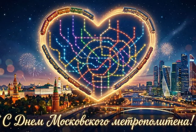Открытка с Днем Московского метрополитена для социальных сетей
