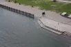 С вантового моста хорошо видно, как поднялся уровень воды.