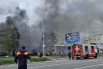От заправки остался обгоревший остов.