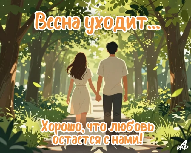 Открытка с последним днем весны и красивыми цветами