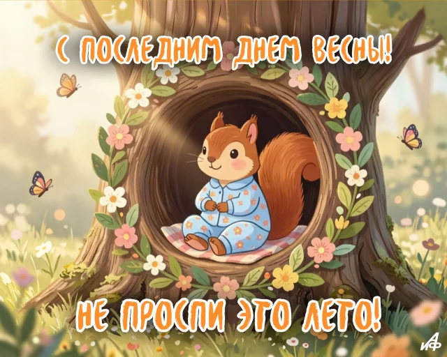 Открытка с последним днем весны для друзей и близких