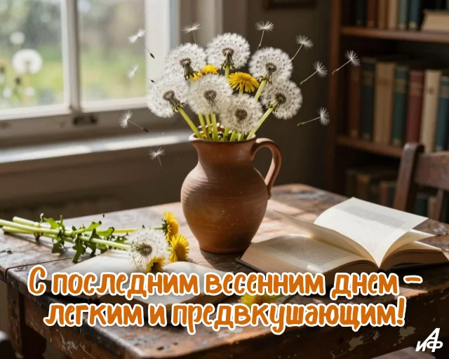 Атмосферная открытка с прощанием с весной