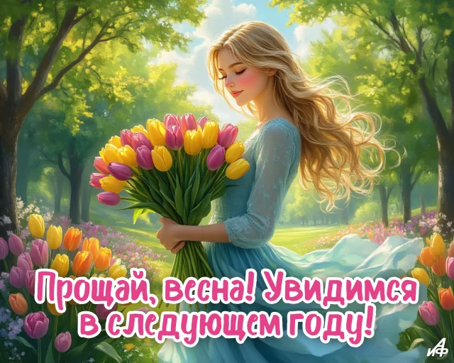 Открытка с последним днем весны для соцсетей