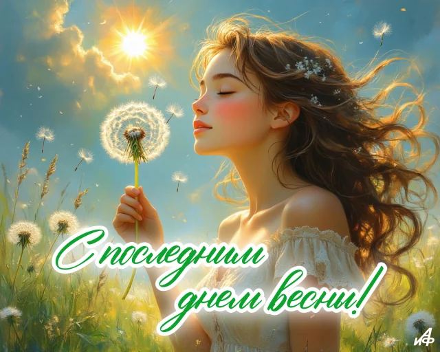 Открытка с последним днем весны для мессенджеров