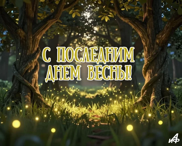 Атмосферная открытка с прощанием с весной