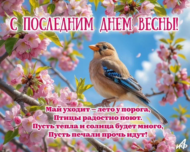 Красивое поздравление с последним днем весны
