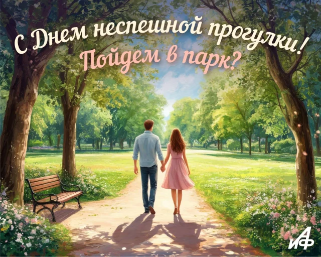 открытка праздник день неспешной прогулки