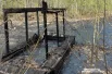 В мазутных болотах остались насосные установки.