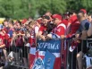 На вокзале чемпионов встретили болельщики.