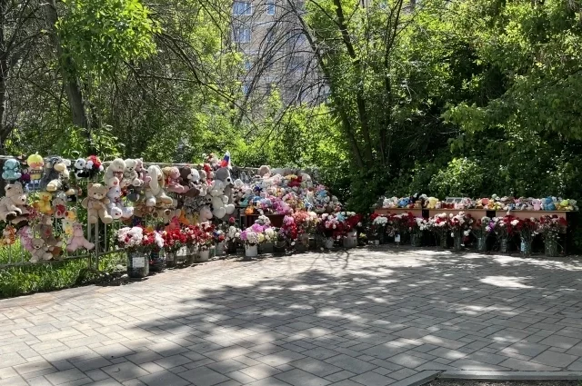 К стихийному мемориалу рязанцы продолжают нести цветы и игрушки.
