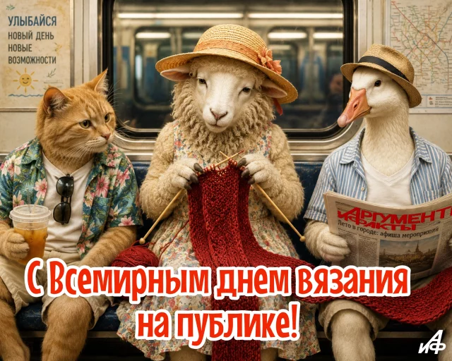 день вязания на публике открытка