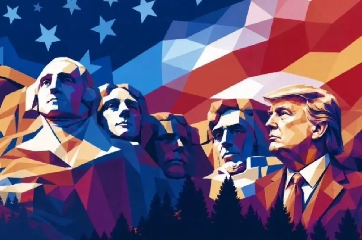 Трамп опубликовал рисунок со своим портретом на знаменитой горе Рашмор