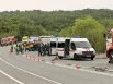 Участок условного ДТП туристических автобусов