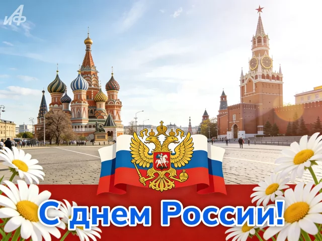 Красивая открытка на День России 12 июня