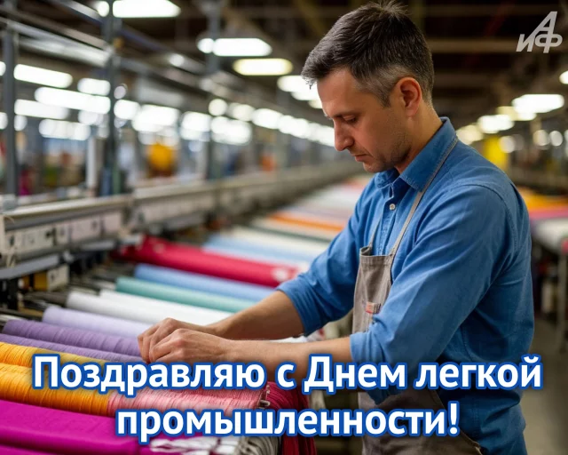 открытка с Днем работников легкой промышленности для мессенджеров и соцсетей