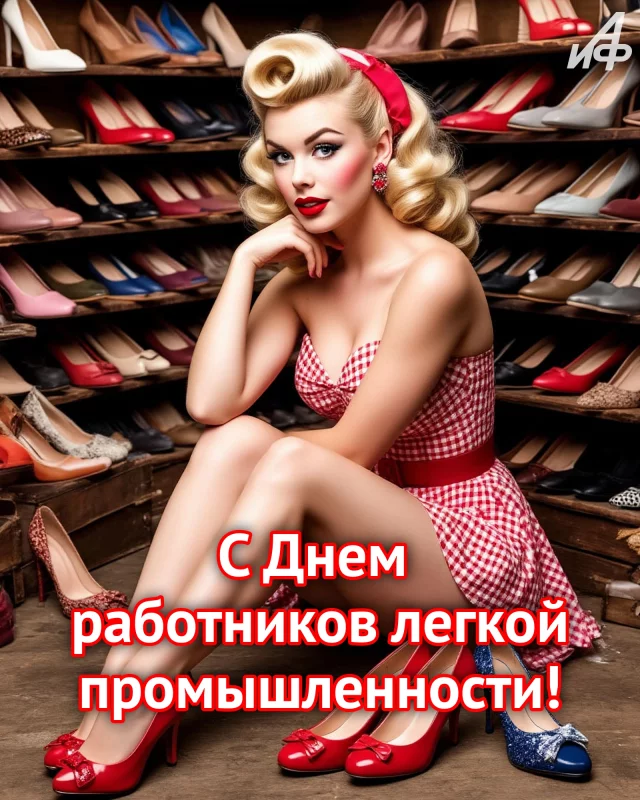 открытка с Днем работников легкой промышленности с красивым поздравлением