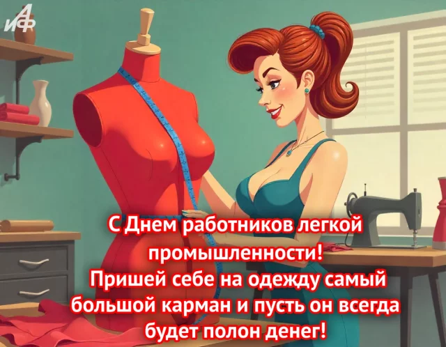 открытка с Днем легкой промышленности для коллег