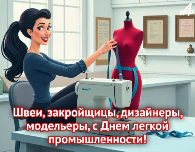 День легкой промышленности &mdash; открытка для швей и технологов