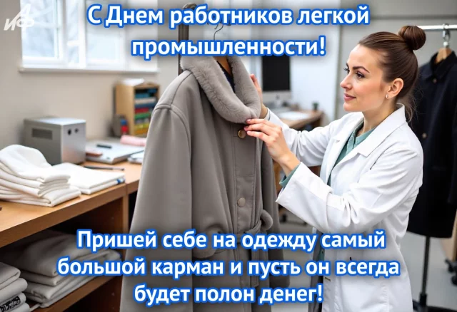 открытка с Днем работников легкой промышленности для мессенджеров и соцсетей