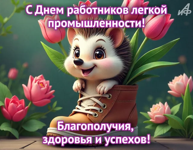 открытка с Днем легкой промышленности для коллег