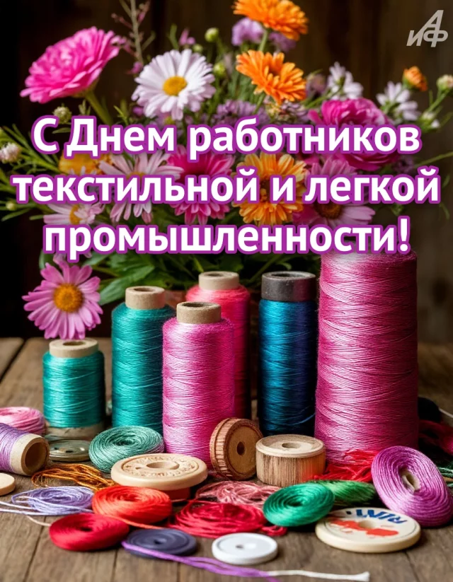 День текстильщика &mdash; красивая открытка с пожеланиями