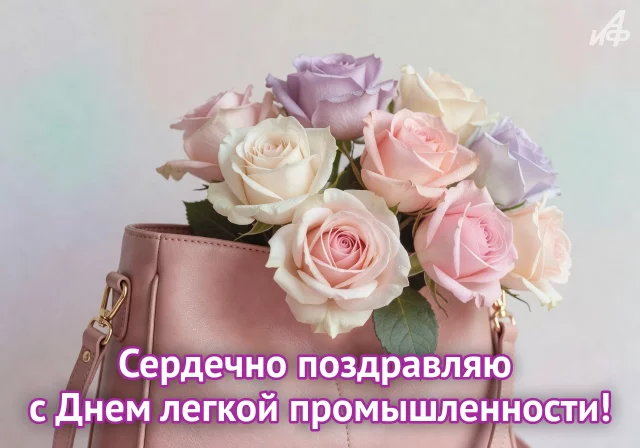открытка с Днем работников легкой промышленности для мессенджеров и соцсетей