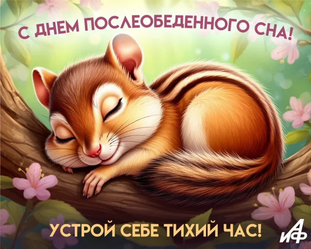 день послеобеденного сна красивая открытка с приколом
