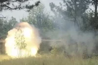 Танк Т-90м «Прорыв» на боевой работе.