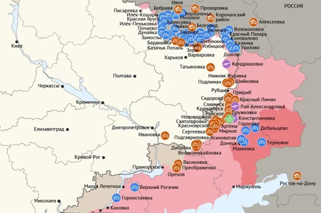 Карта боевых действий в зоне СВО на 15 июня 2026 года