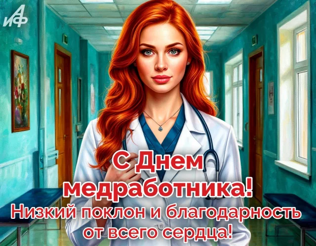 открытка с Днем медицинского работника с&nbsp;поздравлением