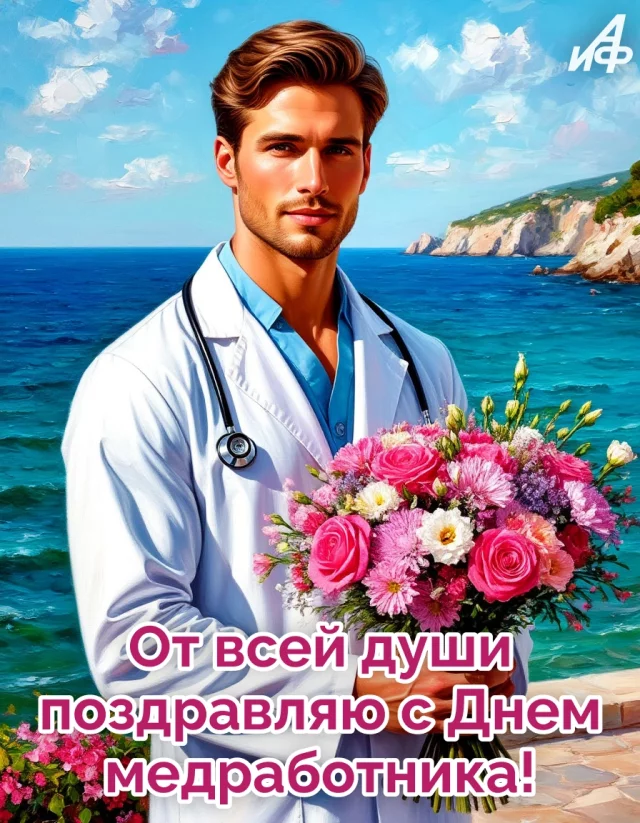 открытка для врачей, фельдшеров и медсестер ко Дню медика