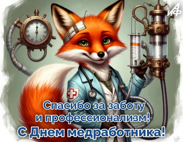 красивая открытка с Днем врача и медицинского работника