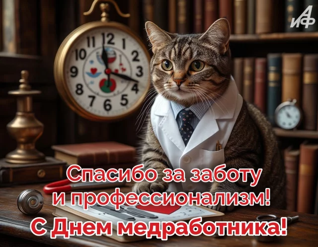 открытка для врачей, фельдшеров и медсестер ко Дню медика