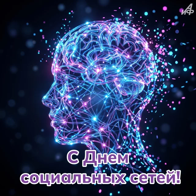 открытка с Днем социальных сетей и хорошим настроением