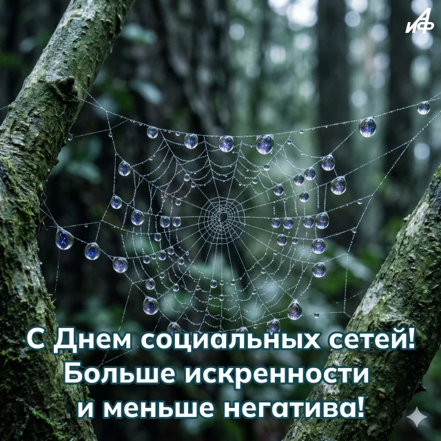 открытка с Днем социальных сетей и хорошим настроением