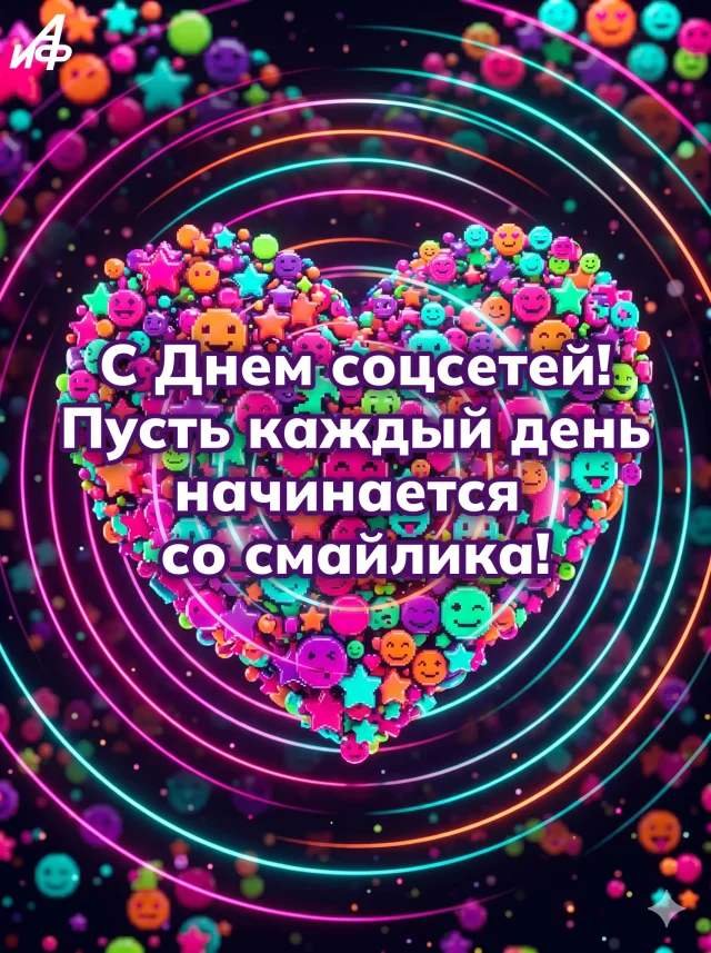красивая открытка с Днем социальных сетей