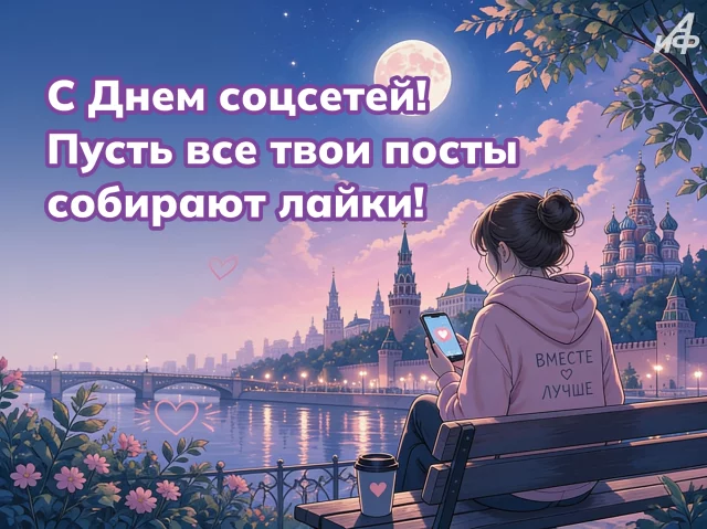 картинка про лайки и общение к Дню соцсетей