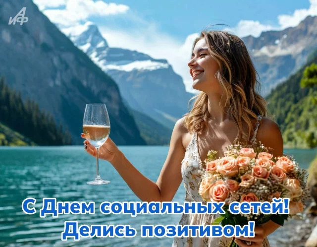 красивая открытка с Днем социальных сетей