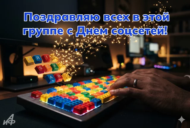 открытка с Днем социальных сетей и хорошим настроением